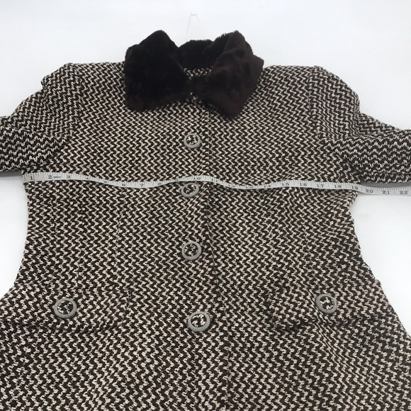 Vintage 90’s Luisa Spagnoli Boucle Knit Faux Fur Structured Blazer Jacket - Picture 14 of 16